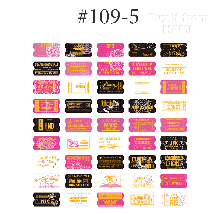  Sticker Brozing nhũ trang trí Scrapbook, sổ tay, vở  (set 45 stickers)- [ 109 ] 