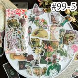  Sticker hoa lá cổ điển trang trí Scrapbook, sổ tay, vở  (set 60 stickers) - [ 099 ] 