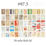  Sticker Retro trang trí Scrapbook, sổ tay, vở  (set 50 stickers) - [ 097 ] 