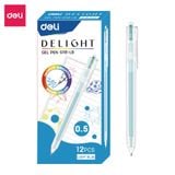  Bút bi nước mực gel bấm nhiều màu 0.5mm Deli xinh xắn nhanh khô viết đều trơn tru lâu hết mực chất lượng cao EG118 