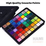  Bộ màu Gouache HIMI, 56 màu x 30ml Bao gồm 8 màu kim loại và 6 màu neon, thiết kế cốc thạch độc đáo trong hộp đựng 