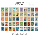  Sticker Retro trang trí Scrapbook, sổ tay, vở  (set 50 stickers) - [ 097 ] 