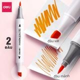  Bút màu marker thân tròn hai đầu Deli - marker hộp nhựa - 70804 