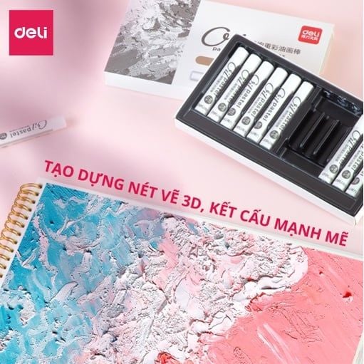  Bút sáp dầu màu trắng Deli - 72130 