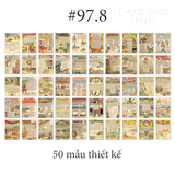  Sticker Retro trang trí Scrapbook, sổ tay, vở  (set 50 stickers) - [ 097 ] 