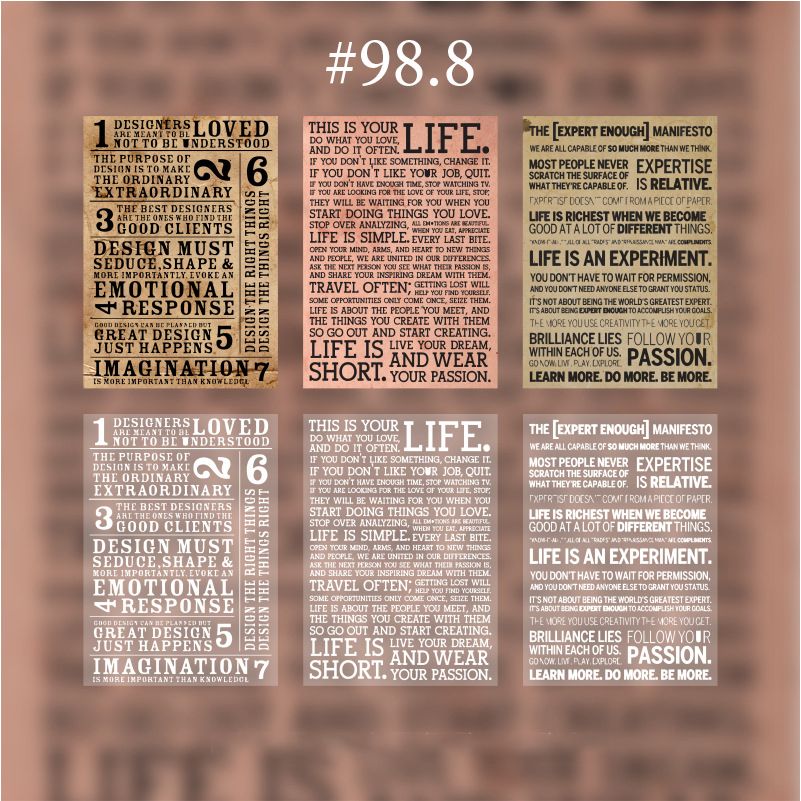 Sticker giấy phân mảnh cổ điển trang trí Scrapbook, sổ tay, vở  (set 30 stickers) - [ 098 ] 