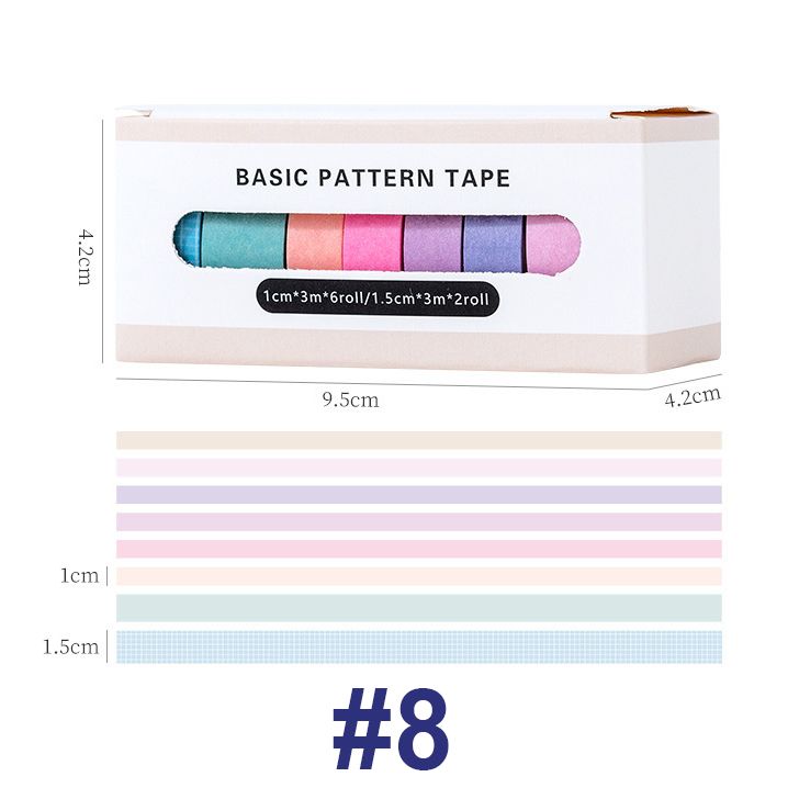  Bộ 8 cuộn Washi Tape theo chủ đề SA08 trang trí scrapbook, sổ tay planner,.. [ 065 ] 