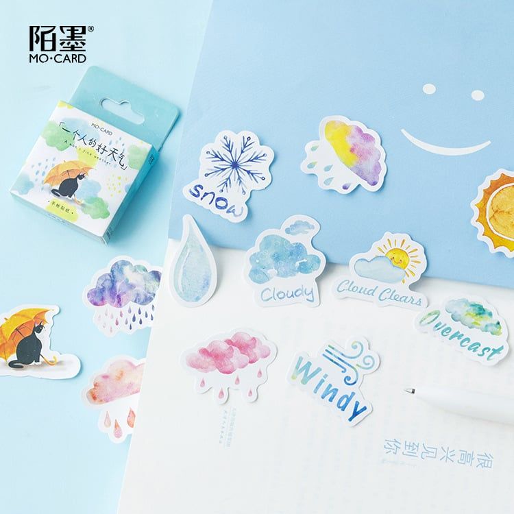  Hộp 46 Miếng Dán Sticker Cloudy Trang Trí Sổ Thiệp  [ 084 ] 