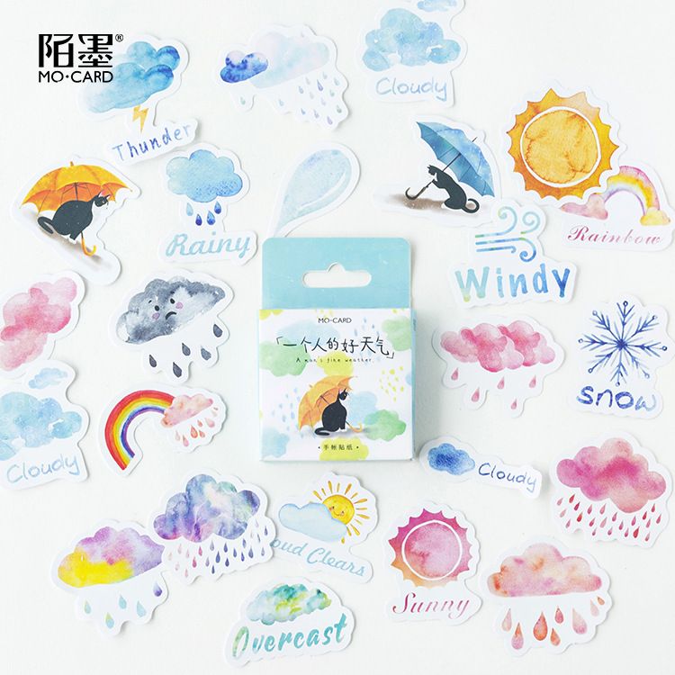  Hộp 46 Miếng Dán Sticker Cloudy Trang Trí Sổ Thiệp  [ 084 ] 