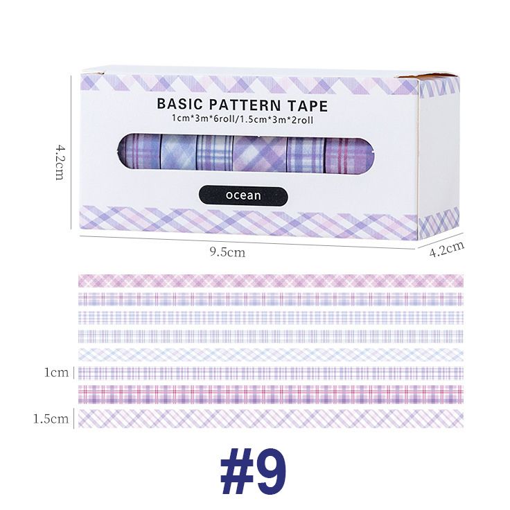  Bộ 8 cuộn Washi Tape theo chủ đề SA08 trang trí scrapbook, sổ tay planner,.. [ 065 ] 