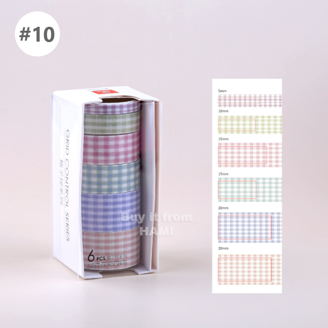  Bộ washi tape trang trí 6 cuộn trang trí sổ tay… [ 059 ] 