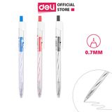  Bút bi bấm văn phòng mực xanh đen đỏ ngòi 0.7mm Deli giá rẻ viết nét đều trơn tru phù hợp cho học sinh EQ24 