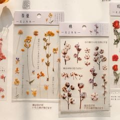  Sticker họa tiết hoa lá 2 PVC hình trang trí Scrapbook, sổ tay, vở  - [ 134 ] 