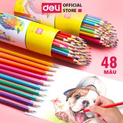  Bút chì màu dạng cốc Deli - bút chì gỗ khô tự nhiên an toàn - 12/24/36/48 màu - 7070 