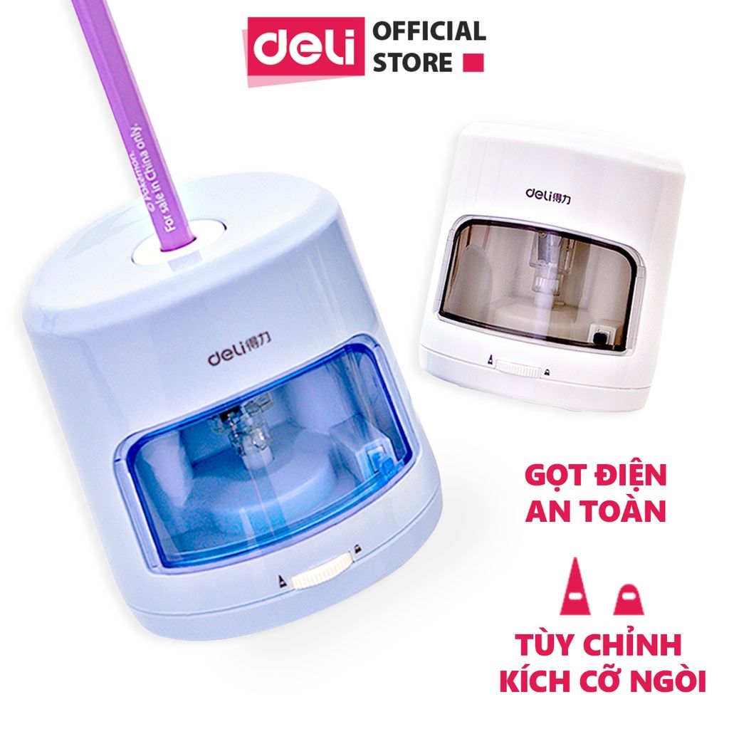  Gọt bút chì điện tự động Deli Chuốt màu chì tiện lợi, an toàn và bảo vệ người dùng có thể điều chỉnh ngòi chì - 502 