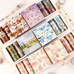  Washi tape bộ ánh nhũ cuộn trang trí sổ tay… [ 076 ] 