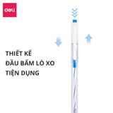  Bút bi bấm văn phòng mực xanh đen đỏ ngòi 0.7mm Deli giá rẻ viết nét đều trơn tru phù hợp cho học sinh EQ24 