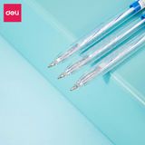  Bút bi bấm văn phòng mực xanh đen đỏ ngòi 0.7mm Deli giá rẻ viết nét đều trơn tru phù hợp cho học sinh EQ24 