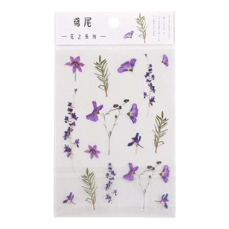  Sticker họa tiết hoa lá PVC hình trang trí Scrapbook, sổ tay, vở  - [ 133 ] 