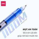  Bút bi nước mực gel xanh nắp đậy ngòi 0.5mm Deli nhanh khô lâu hết mực tiện lợi viết đều trơn tru chất lượng cao EQ300 