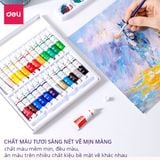  Màu nước acrylic dạng tuýp 5ml chuyên nghiệp Deli - dùng để vẽ vải / giày / tường - 12/18/24 màu - 73913 73914 73915 