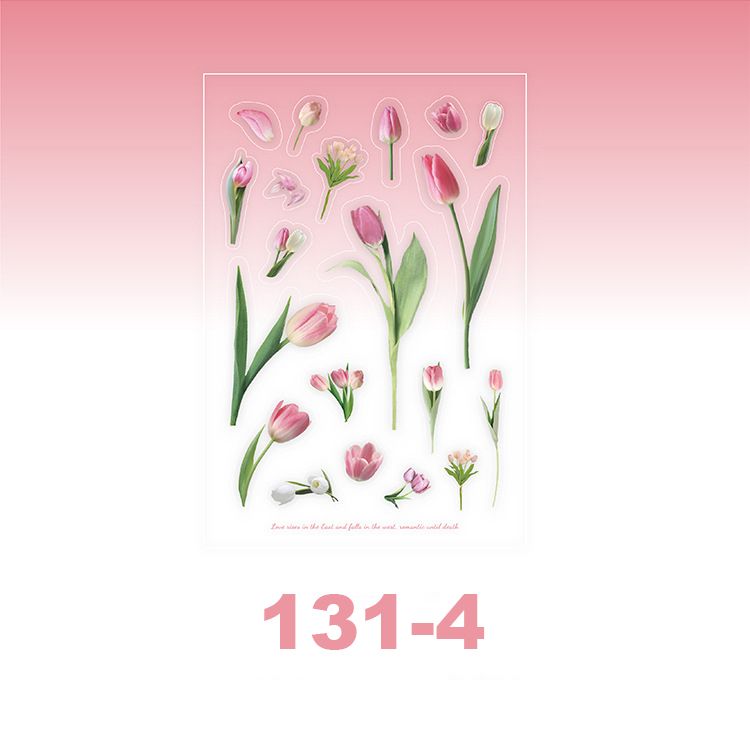  Sticker họa tiết hoa PVC hình trang trí Scrapbook, sổ tay, vở  - [ 131 ] 