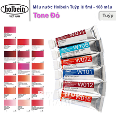  Màu nước Holbein Artist Watercolor Nhật Bản - Tuýp lẻ 5ml - Bảng màu Đỏ 