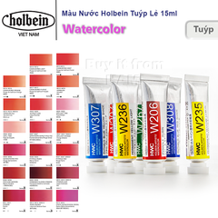  Màu nước Holbein Artist Watercolor Nhật Bản - Tuýp lẻ 15ml - Bảng màu Đỏ 