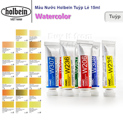  Màu nước Holbein Artist Watercolor Nhật Bản - Tuýp lẻ 15ml - Bảng màu Vàng 