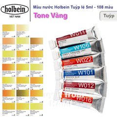  Màu nước Holbein Artist Watercolor Nhật Bản - Tuýp lẻ 5ml - Bảng màu Vàng 