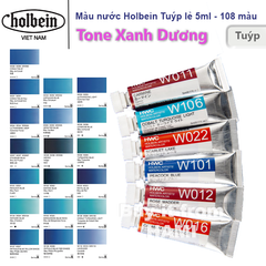  Màu nước Holbein Artist Watercolor Nhật Bản - Tuýp lẻ 5ml - Bảng màu Xanh Dương 