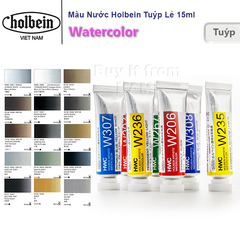  Màu nước Holbein Artist Watercolor Nhật Bản - Tuýp lẻ 15ml - Bảng màu Xám Trắng 