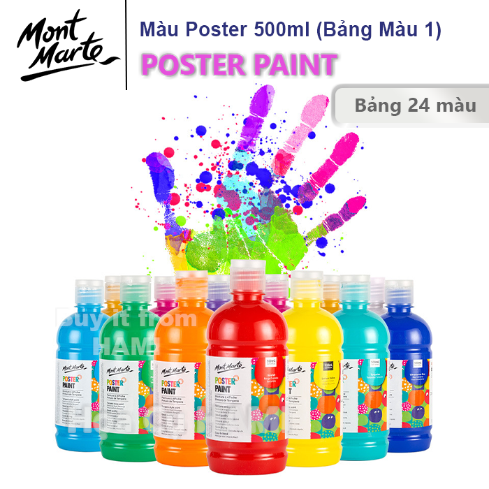  Màu Nước Poster Paint Mont Marte (Bảng Màu 1) 