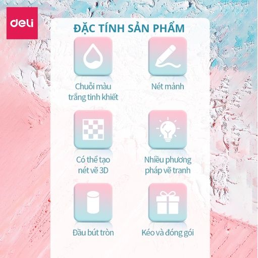  Bút sáp dầu màu trắng Deli - 72130 