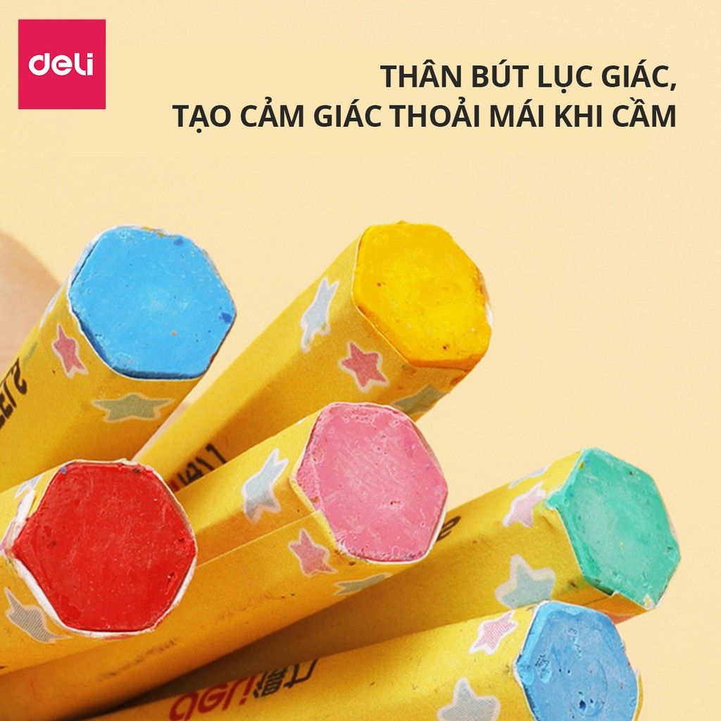  Bút sáp dầu học sinh hộp nhựa Deli - 12/18/24 màu - 72090 / 72091 / 72092 