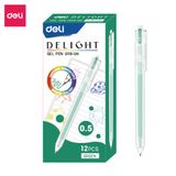  Bút bi nước mực gel bấm nhiều màu 0.5mm Deli xinh xắn nhanh khô viết đều trơn tru lâu hết mực chất lượng cao EG118 