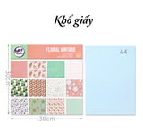  Giấy scrapbook 12 inch_Giấy dày 230gsm_Ánh nhũ 