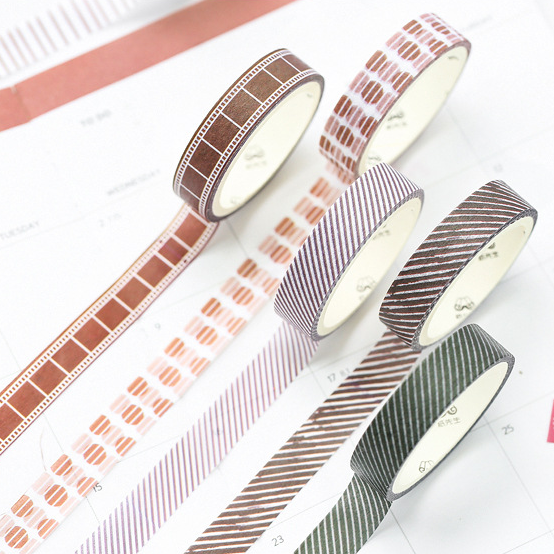  Washi tape bộ 5 cuộn Khu Rừng Muối Momo trang trí sổ tay planner, scrapbook,.. kích thước 10 mm x 3m [ 056 ] 