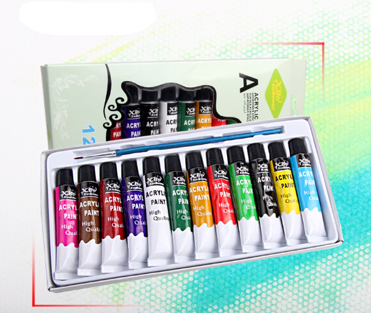  Bộ 12 màu acrylic dạng tuýp (12ml, hộp giấy) 