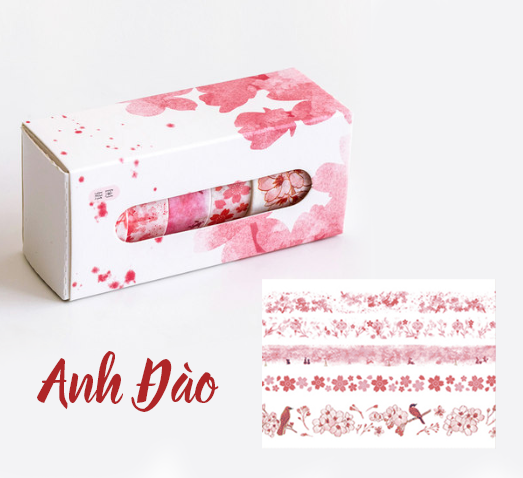  Washi Tape set 05 cuộn SH-01 trang trí scrapbook, sổ tay planner,… [ 019 ] 