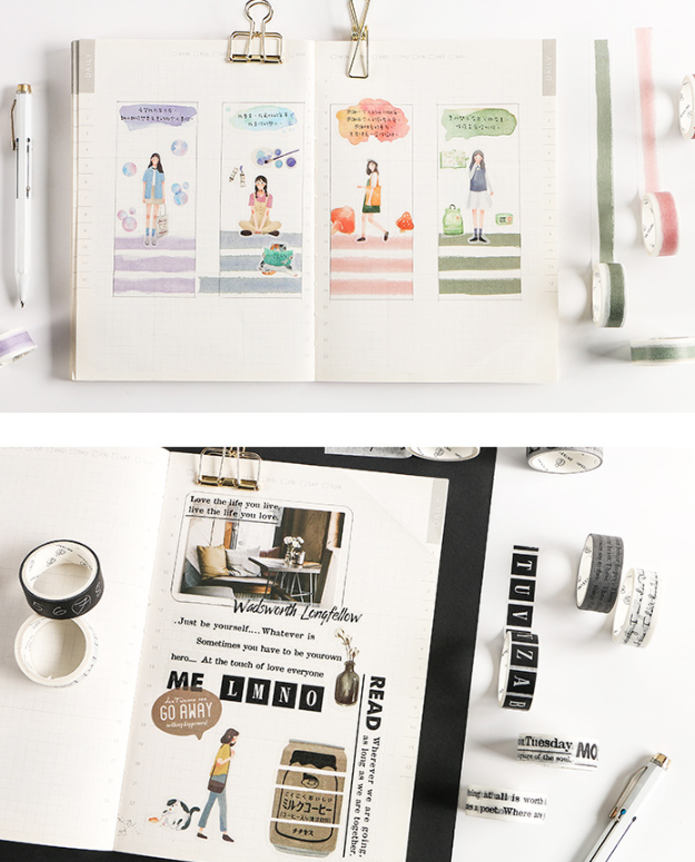  WashiTape set 10 cuộn Infeelme 01 chủ đề tùy chọn trang trí scrapbook, sổ tay planner,…[ 017 ] 