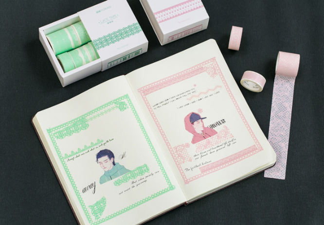  Bộ Washi Tape đơn sắc họa tiết siêu dễ thương trang trí scrapbook, sổ tay planner,... [032] 