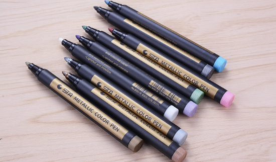  Bộ 10 bút acrylic marker pen STA màu nhũ 