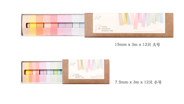  Washi Tape 12 màu pastel dài 3m [ 061 ] 