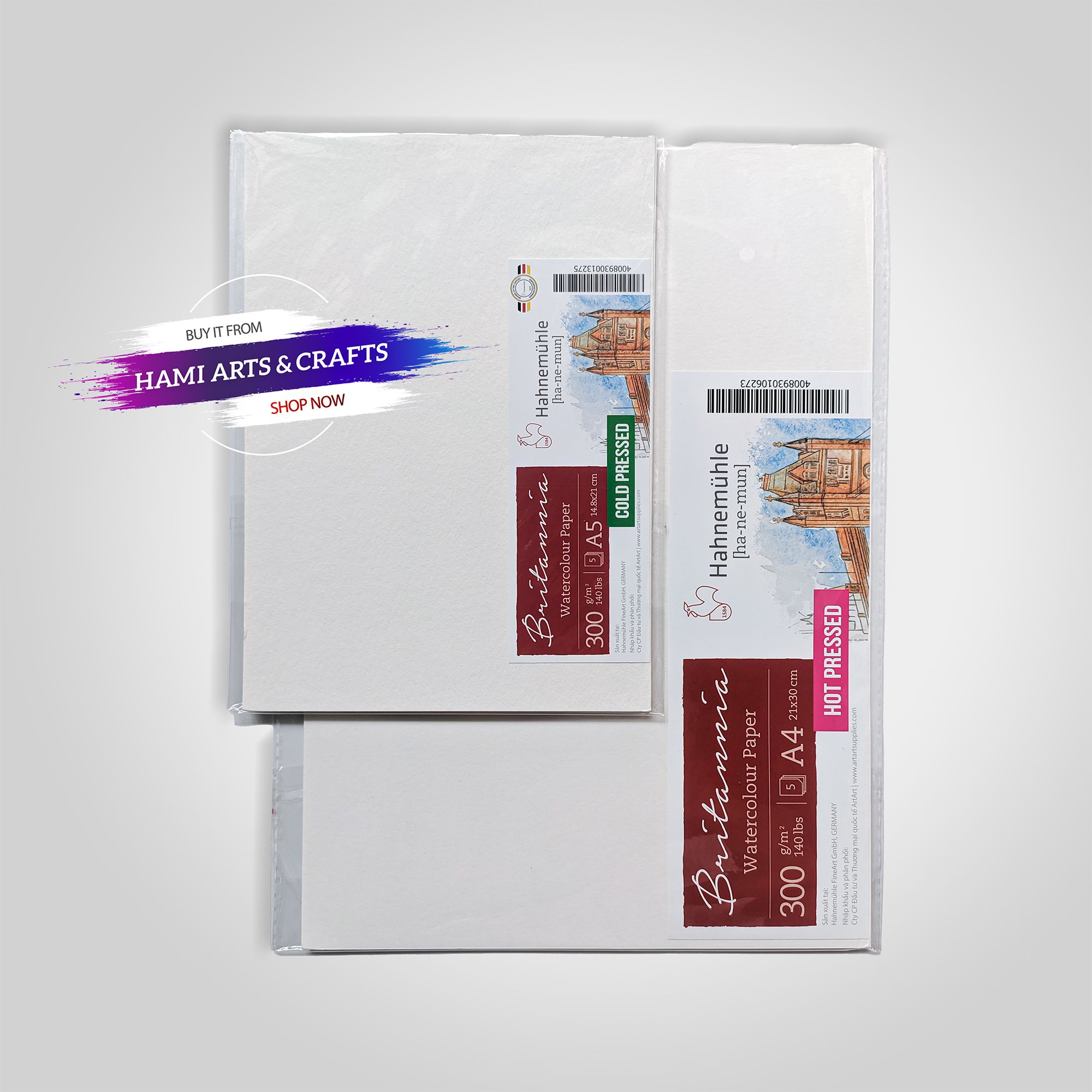 Giấy Màu Nước Britannia Hahnemuhle 300gsm 25 Cotton Họa cụ HAMI