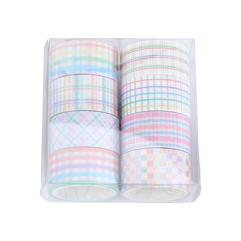  Washi tape tone pastel set 8 cuộn trang trí sổ tay, planner, scrapbook, bullet journal… [ 074 ] 