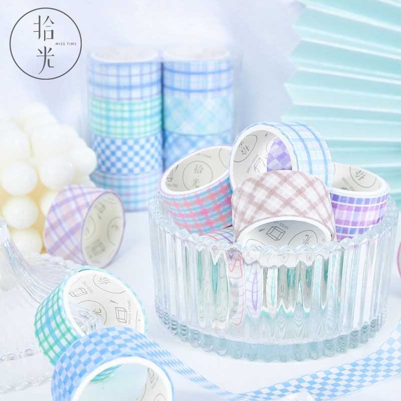  Washi tape tone pastel set 8 cuộn trang trí sổ tay, planner, scrapbook, bullet journal… [ 074 ] 