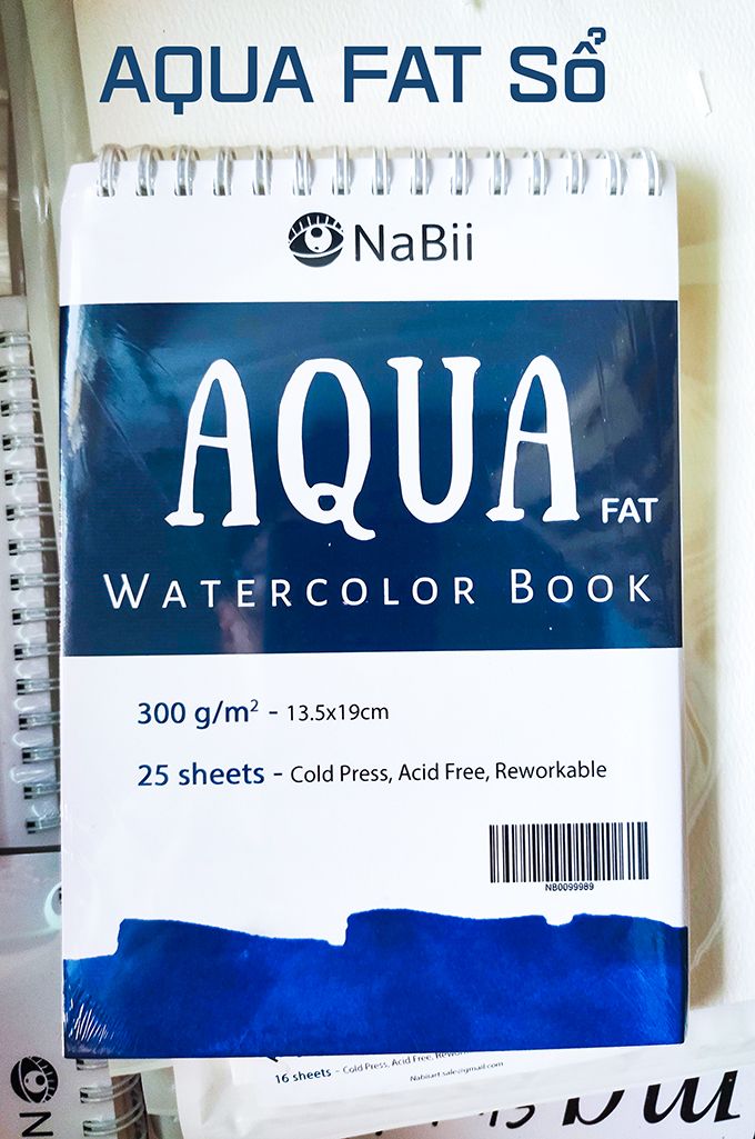  Tập lẻ - Giấy vẽ màu nước Nabii Aqua Fat 300gsm 16 tờ 