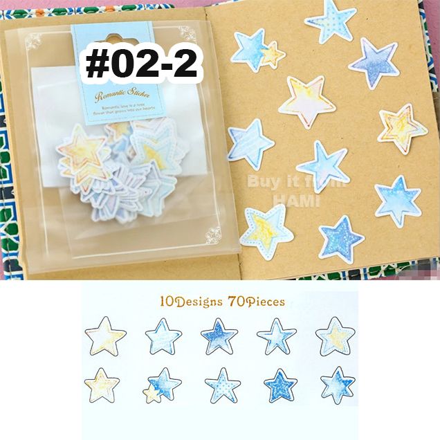  Bộ 70 sticker trang trí sổ tay, scrapbook, lovebox, thiệp [ 002 ] 