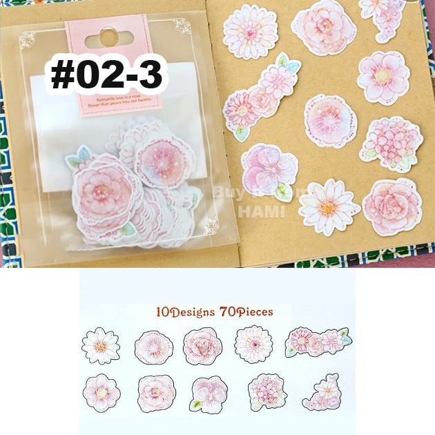  Bộ 70 sticker trang trí sổ tay, scrapbook, lovebox, thiệp [ 002 ] 